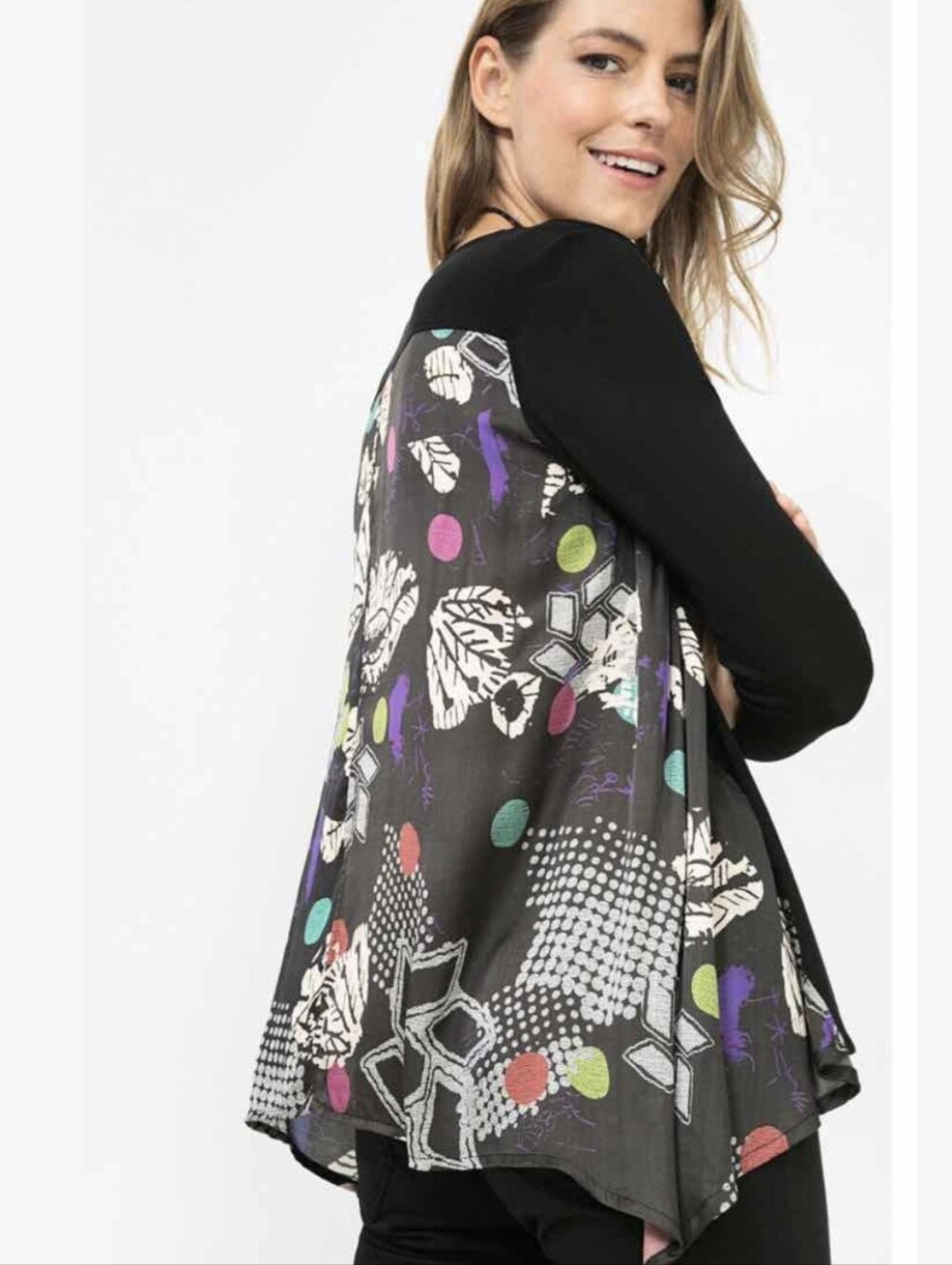Desigual x Christian Lacroix Sadie Mixed Media Print Top